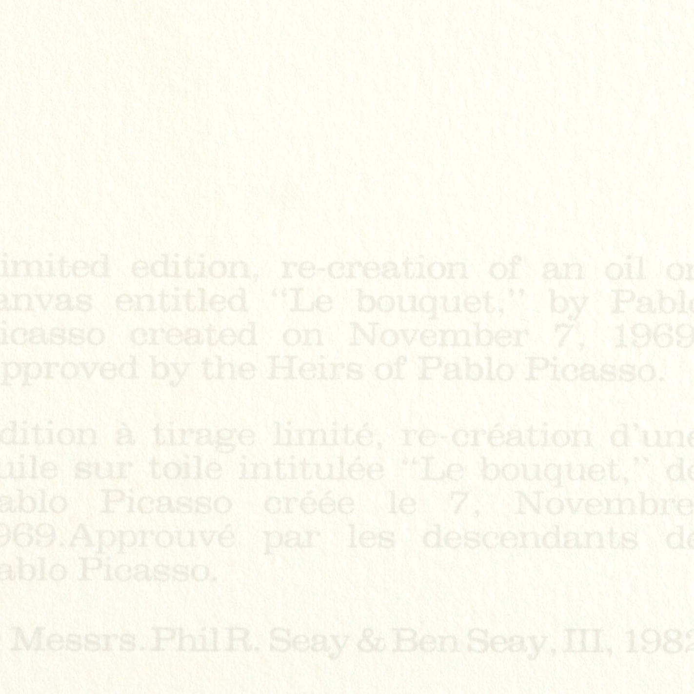 Marina Picasso Limited Edition Lithograph "Le Bouquet"