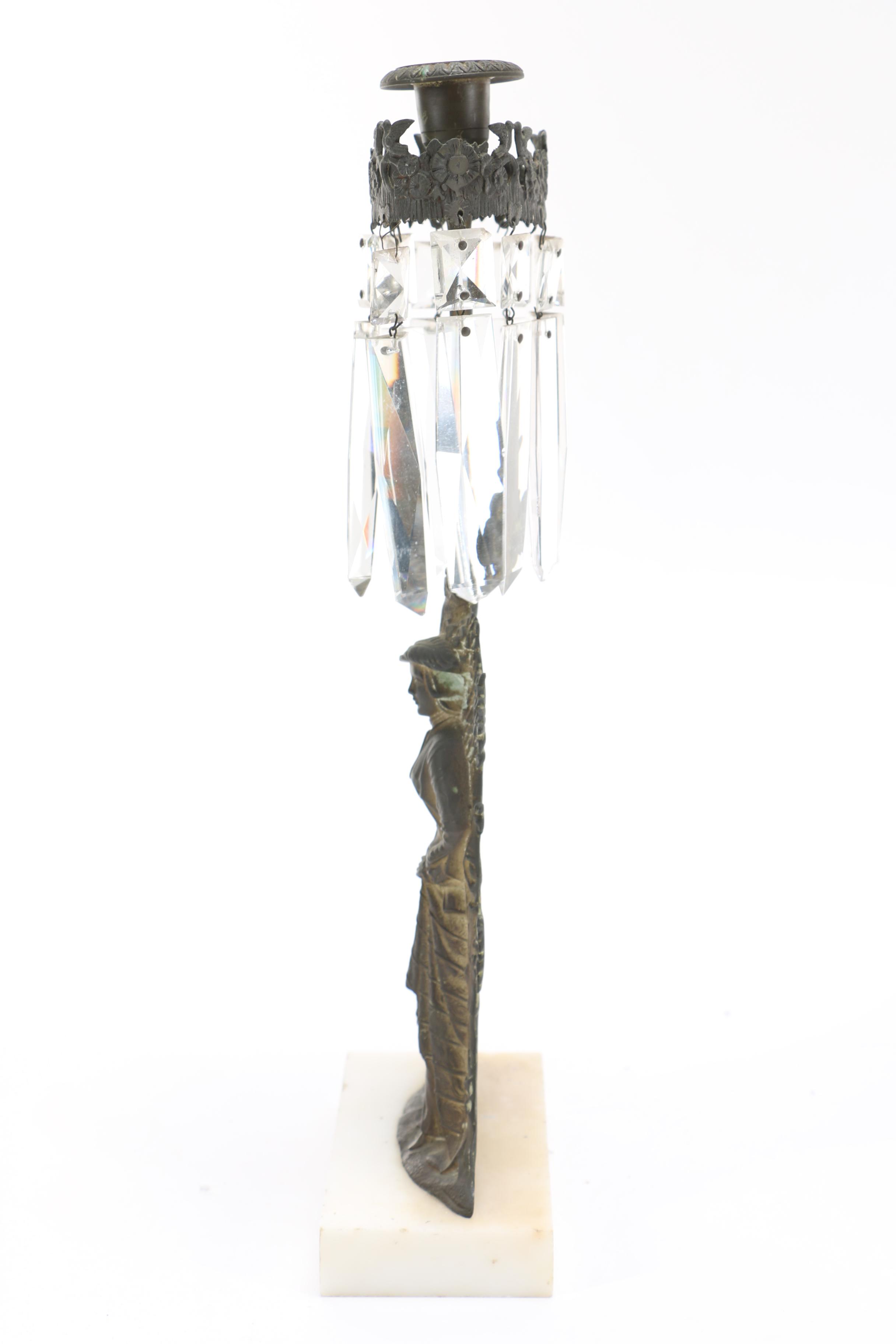 Marble and Cut Glass Candelabra