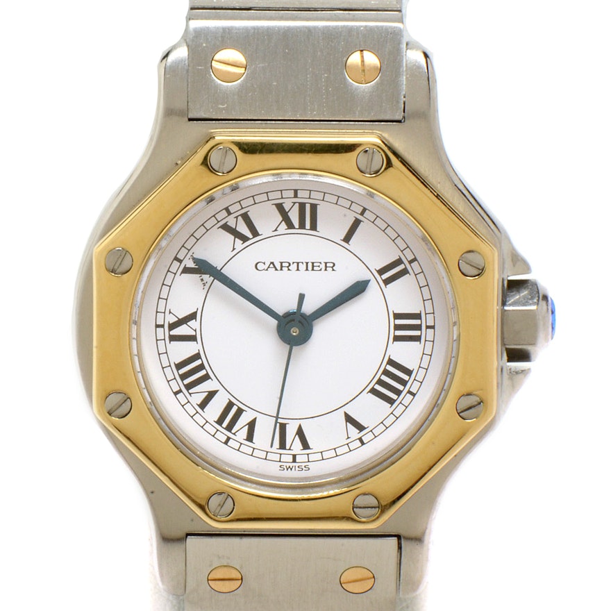 Women's Cartier Santos Octagon 18K Gold and Steel Automatic