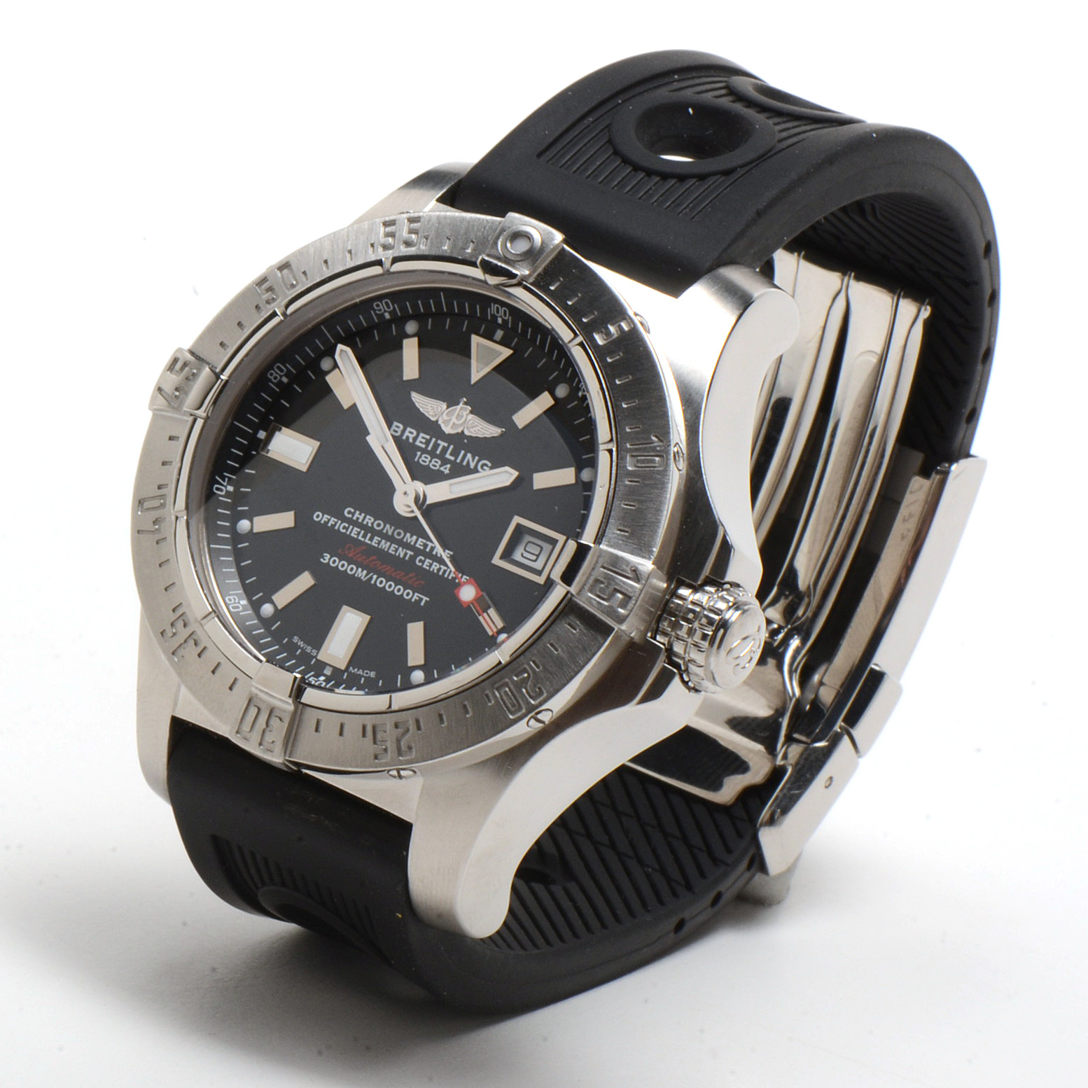 Men's Breitling Avenger Seawolf 3000m Steel 45mm Black Automatic