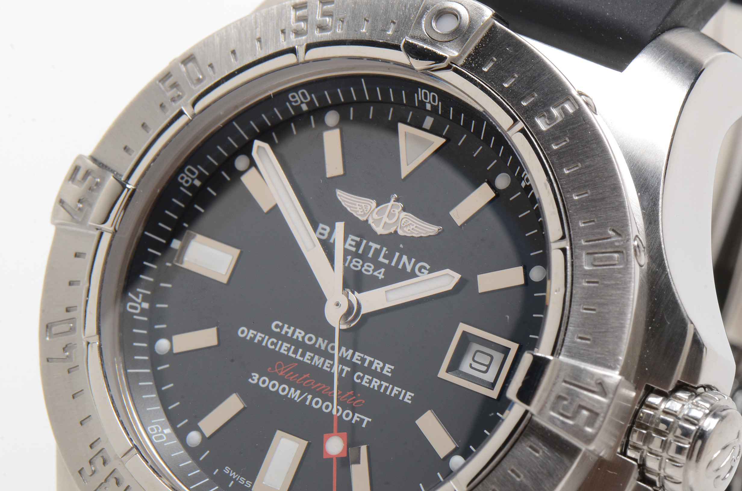 Men's Breitling Avenger Seawolf 3000m Steel 45mm Black Automatic