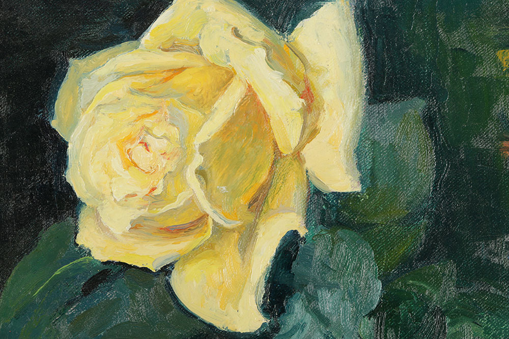 Emily B. Waite Oil Painting on Unstretched Canvas Still LIfe