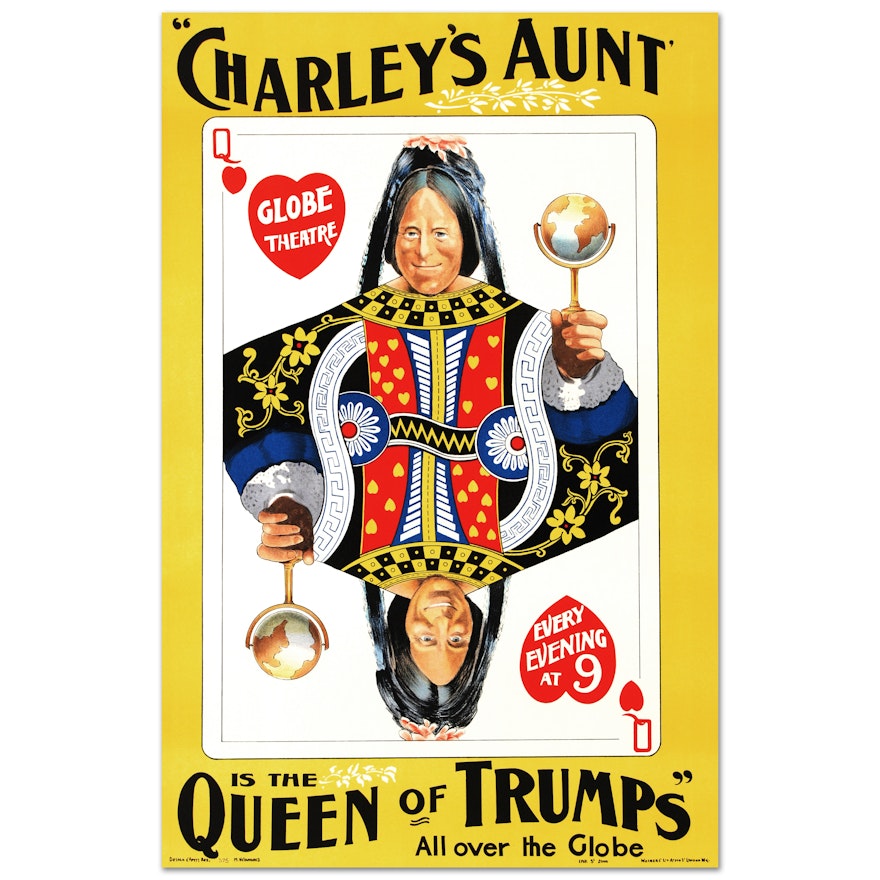After Chadwick Rymer Lithograph on Paper "Charley's Aunt, Is The Queen of Trumps"