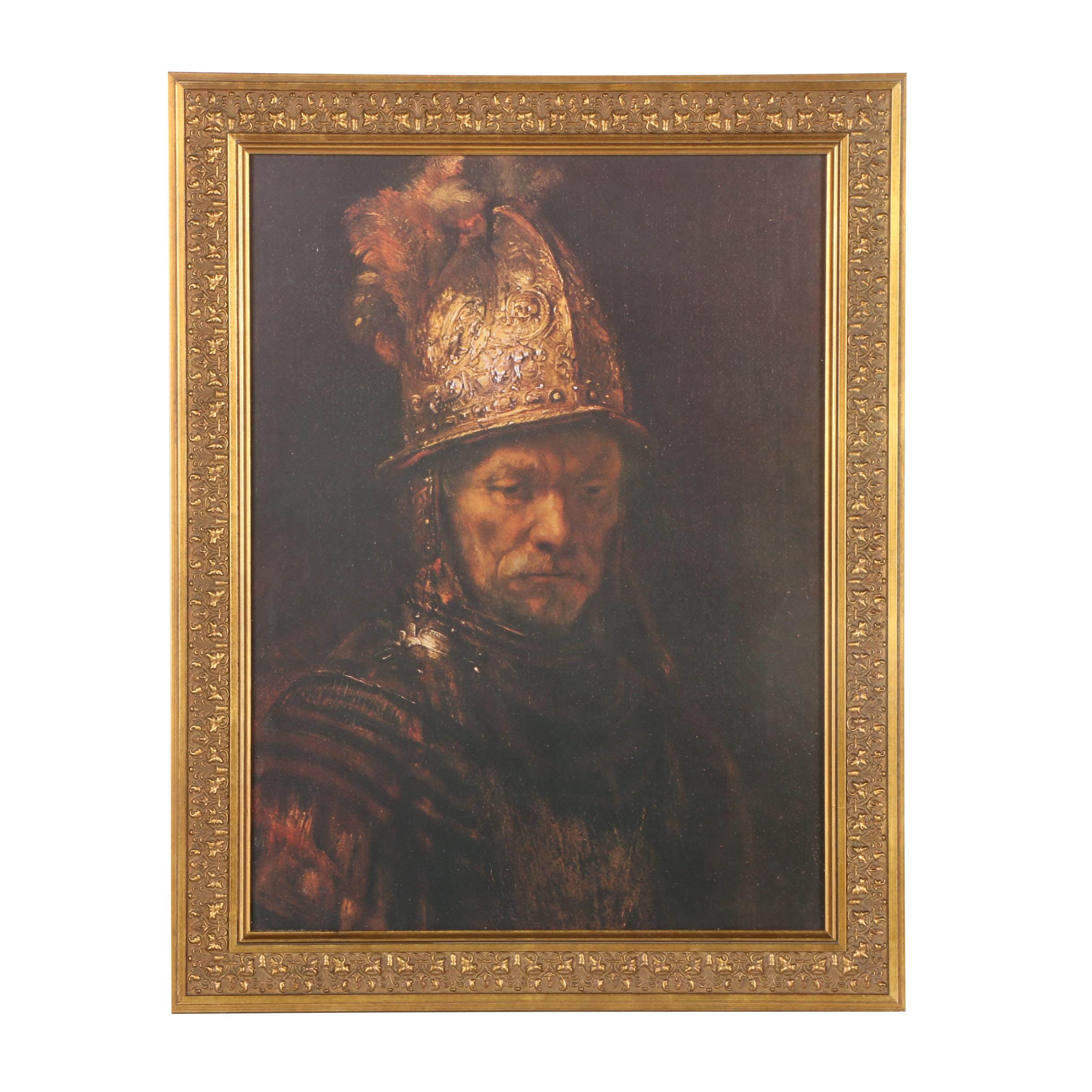 After Rembrandt Offset Lithograph "The Man with the Golden Helmet"