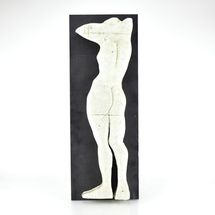Original Tuska Styrofoam Sculpture on Painted Pine Board