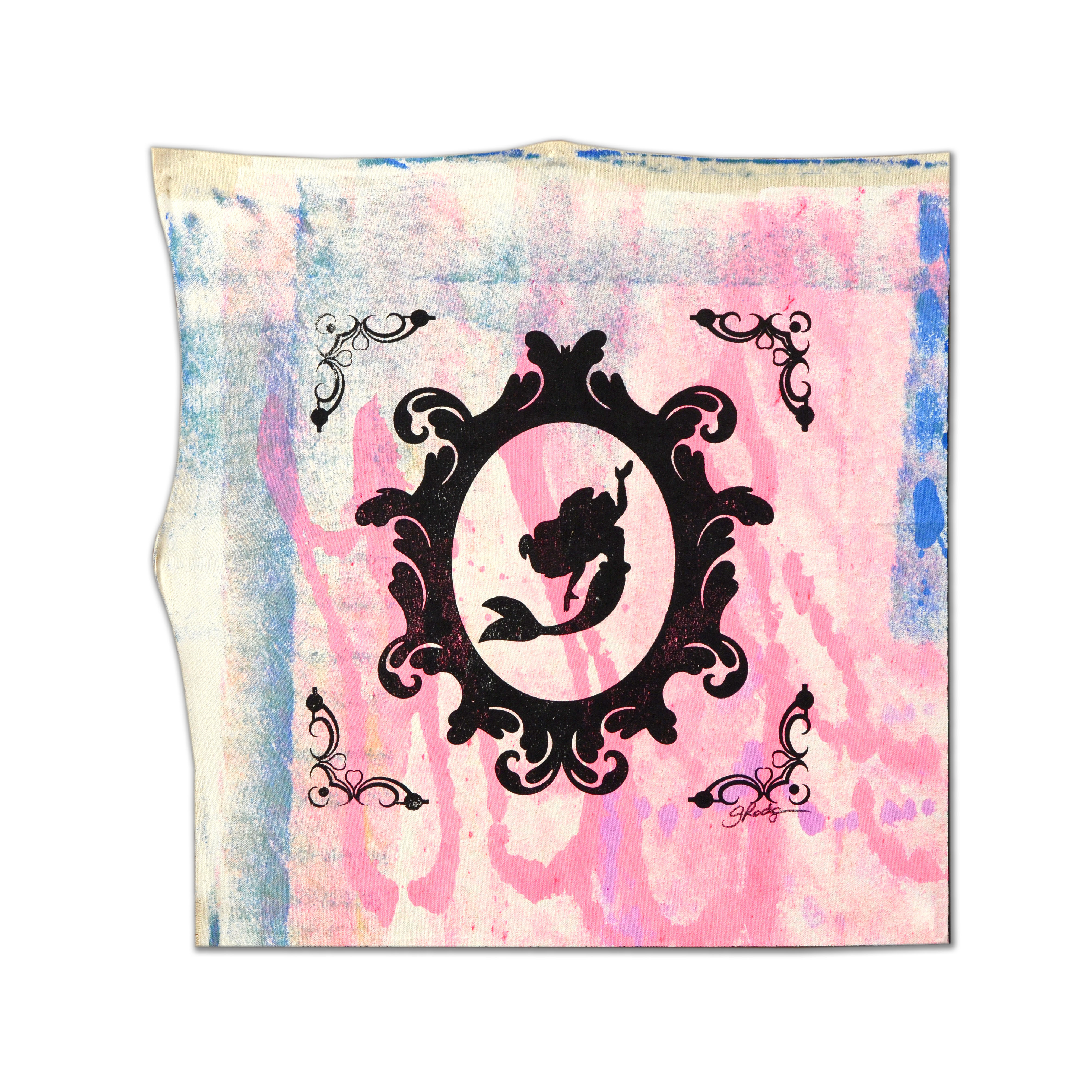 Gail Rodgers Hand Pulled Silkscreen and Acrylic Painting "Mirror Mirror (Series)"