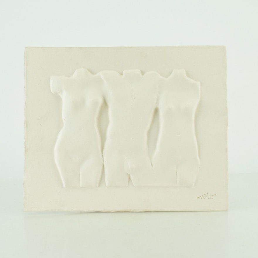 Ceramic Bas-Relief Sculpture After John Tuska "Three Torsos"