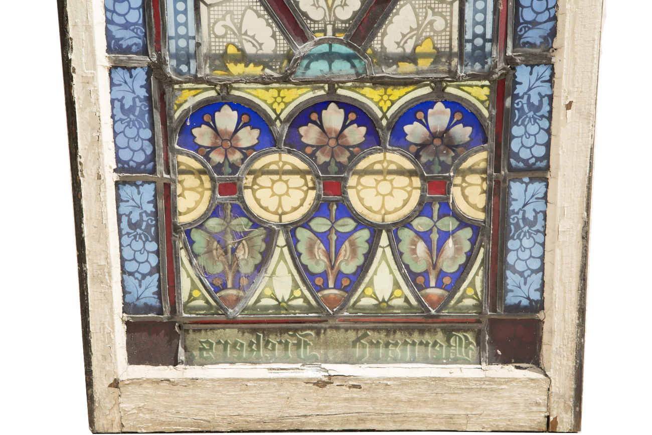 Very Large Stained Glass Window From Saint Bonaventure Church