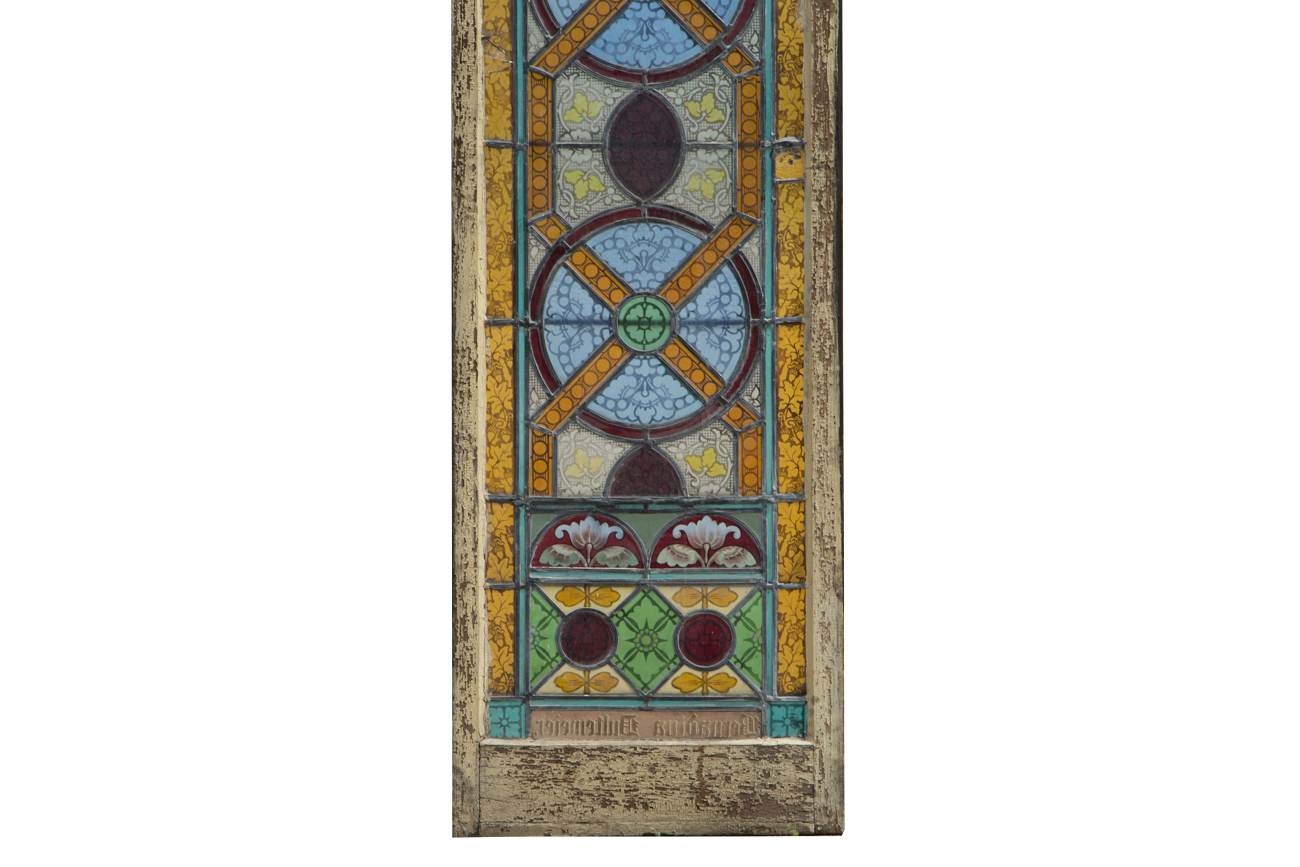 Large Rectangular Stained Glass Window From Saint Bonaventure Church