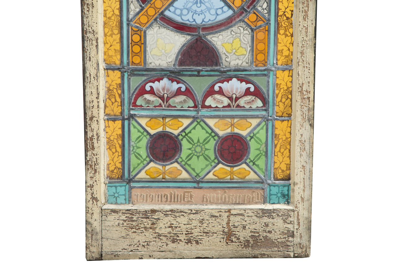 Large Rectangular Stained Glass Window From Saint Bonaventure Church