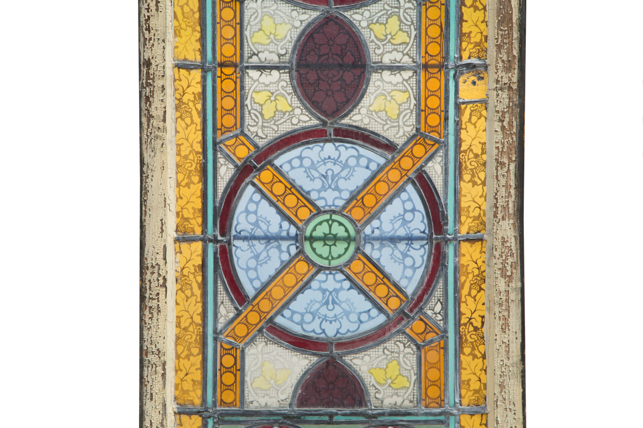 Large Rectangular Stained Glass Window From Saint Bonaventure Church