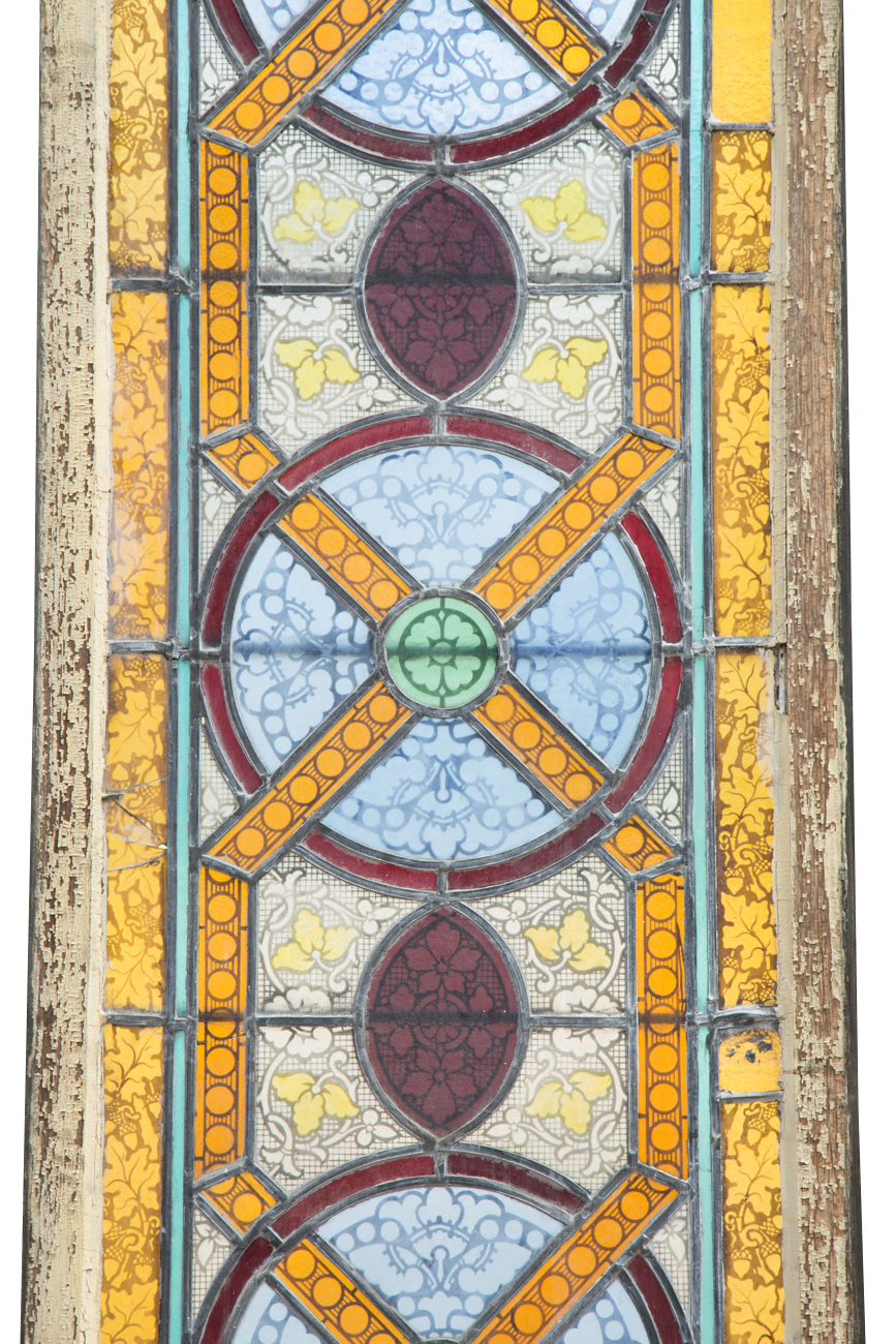 Large Rectangular Stained Glass Window From Saint Bonaventure Church