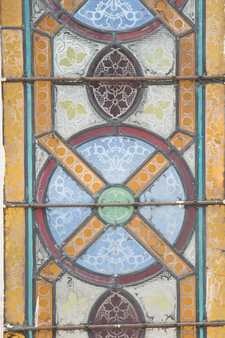 Large Rectangular Stained Glass Window From Saint Bonaventure Church