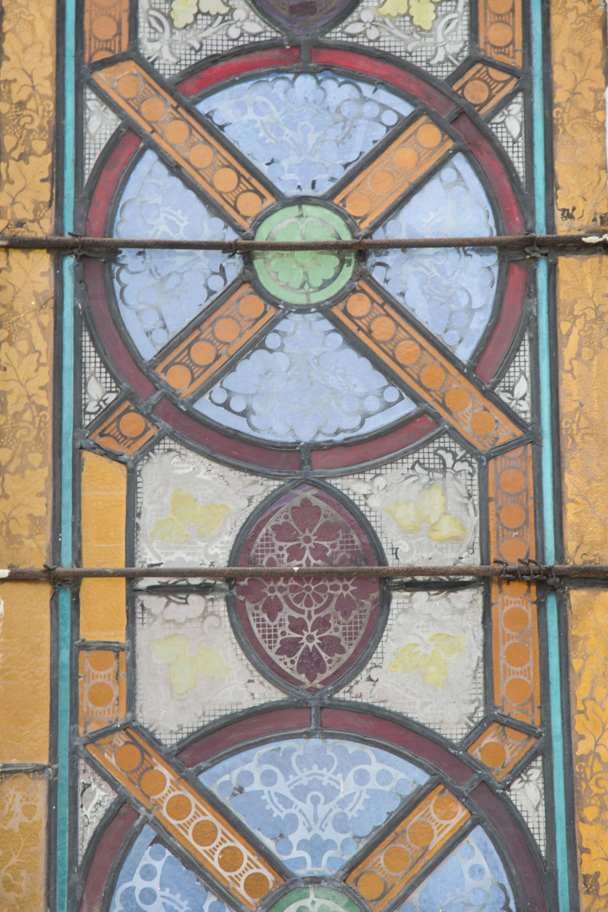 Large Rectangular Stained Glass Window From Saint Bonaventure Church