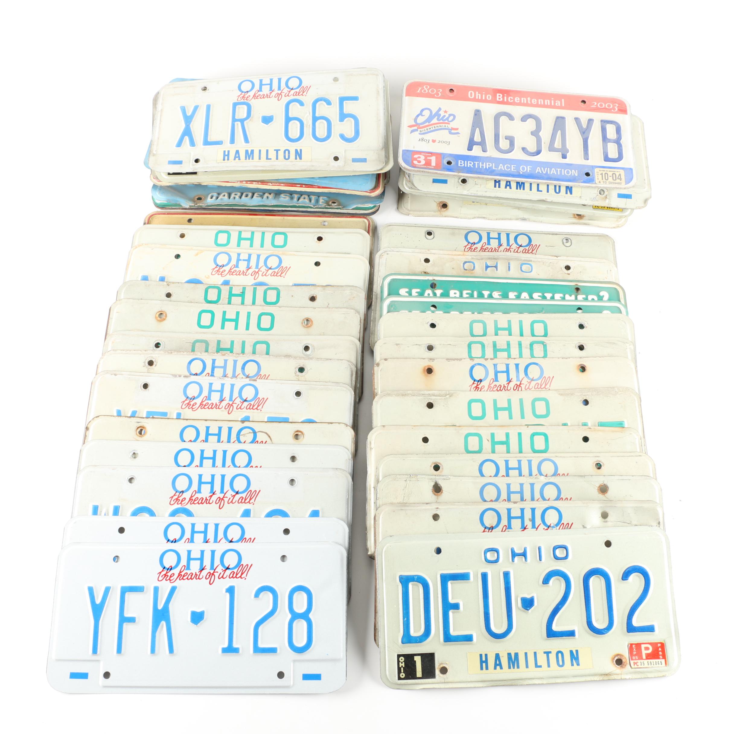 Fifty-Six Vintage and Contemporary Ohio License Plates