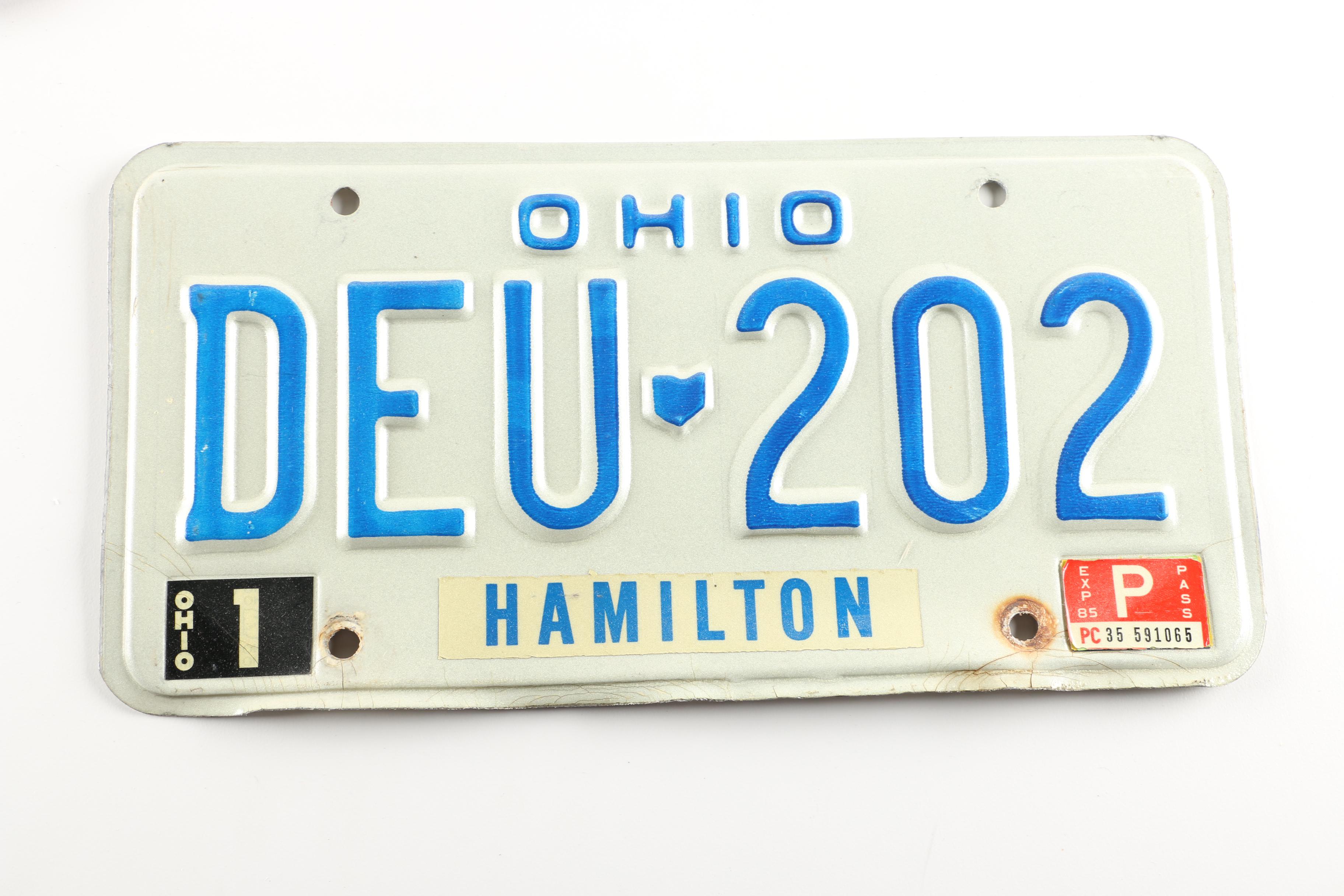 Fifty-Six Vintage and Contemporary Ohio License Plates