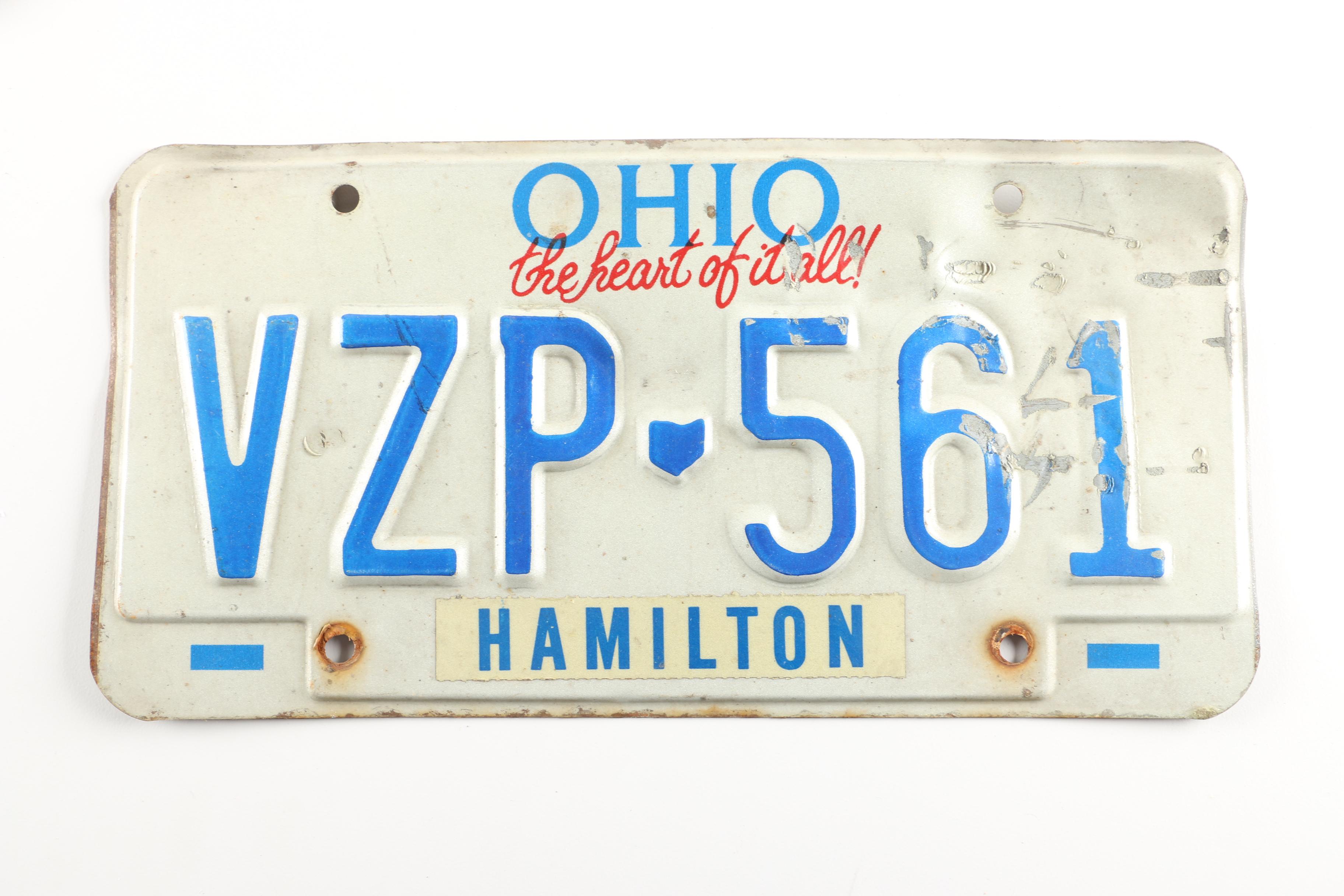Fifty-Six Vintage and Contemporary Ohio License Plates