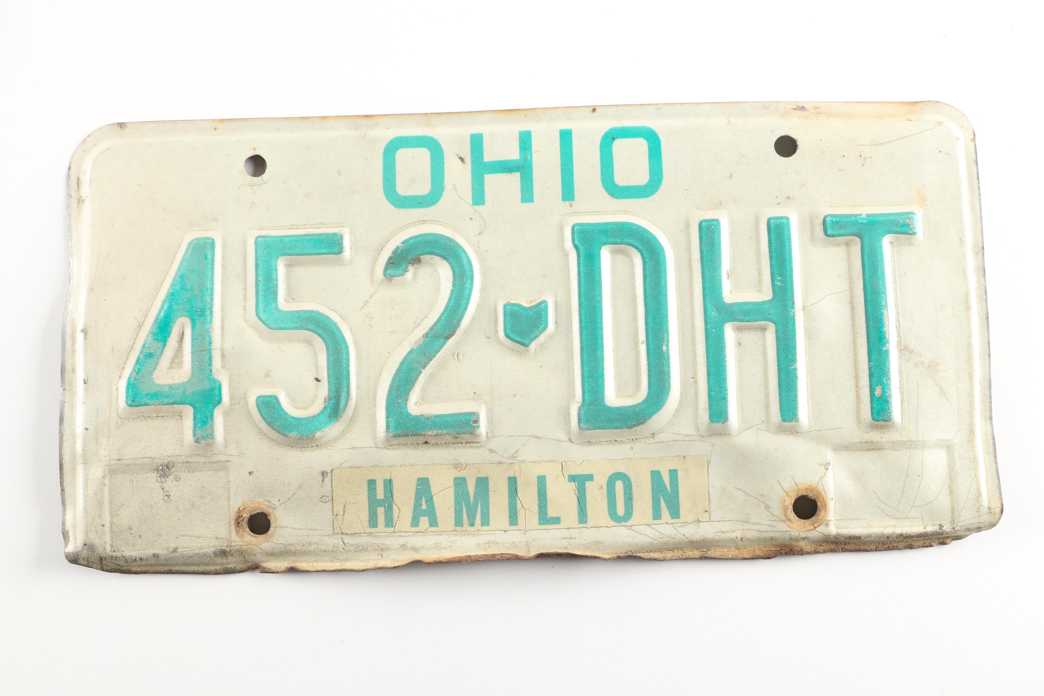 Fifty-Six Vintage and Contemporary Ohio License Plates