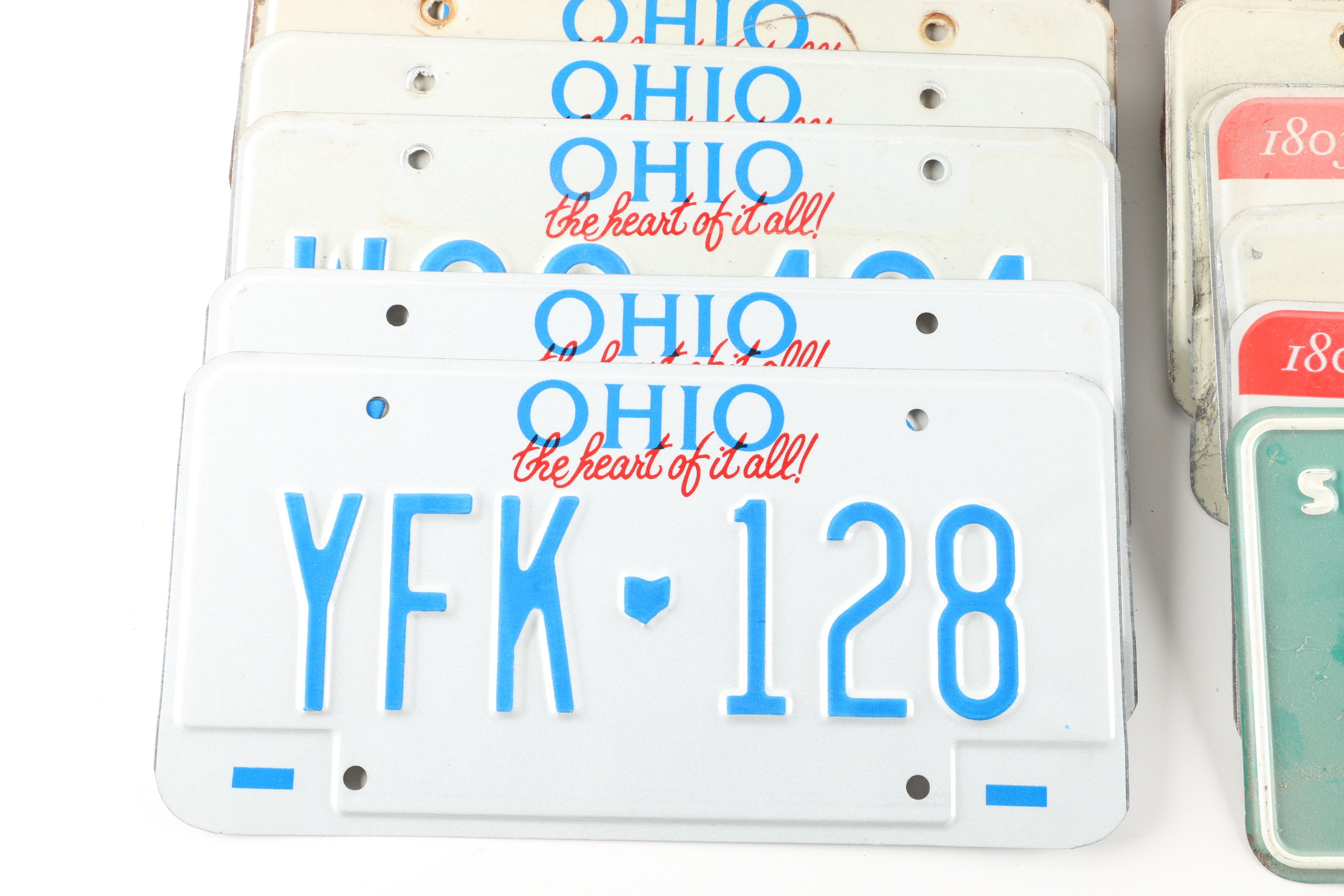 Fifty-Six Vintage and Contemporary Ohio License Plates