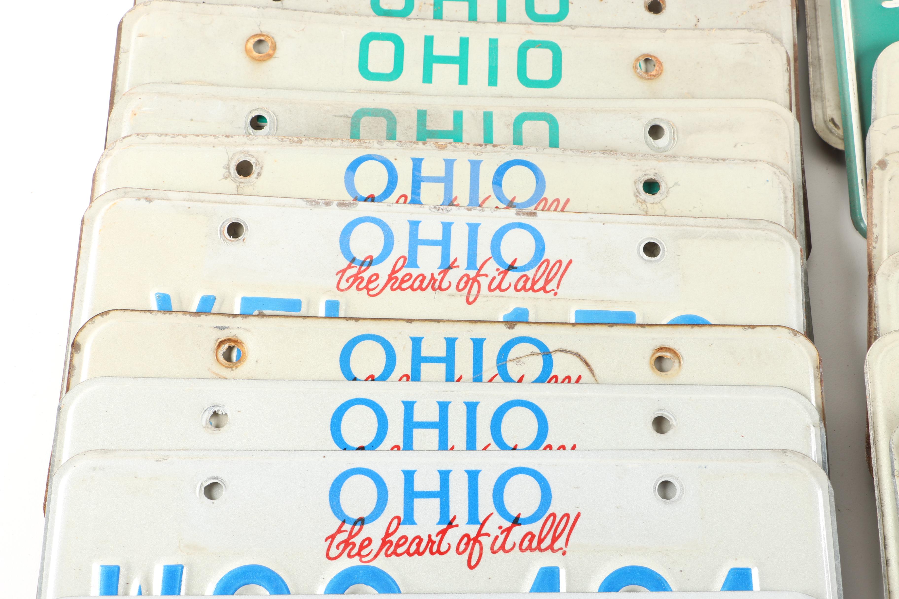 Fifty-Six Vintage and Contemporary Ohio License Plates