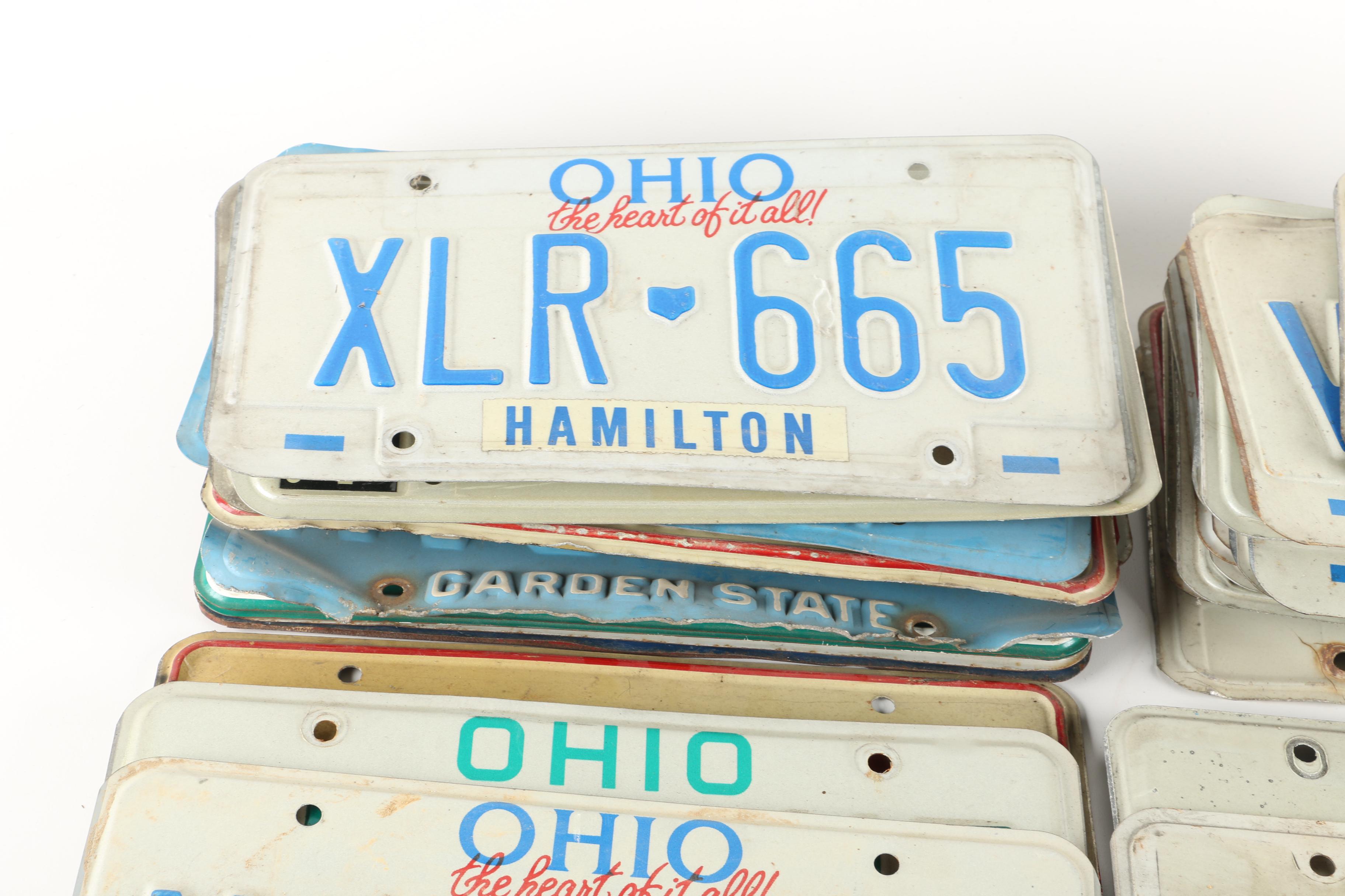 Fifty-Six Vintage and Contemporary Ohio License Plates