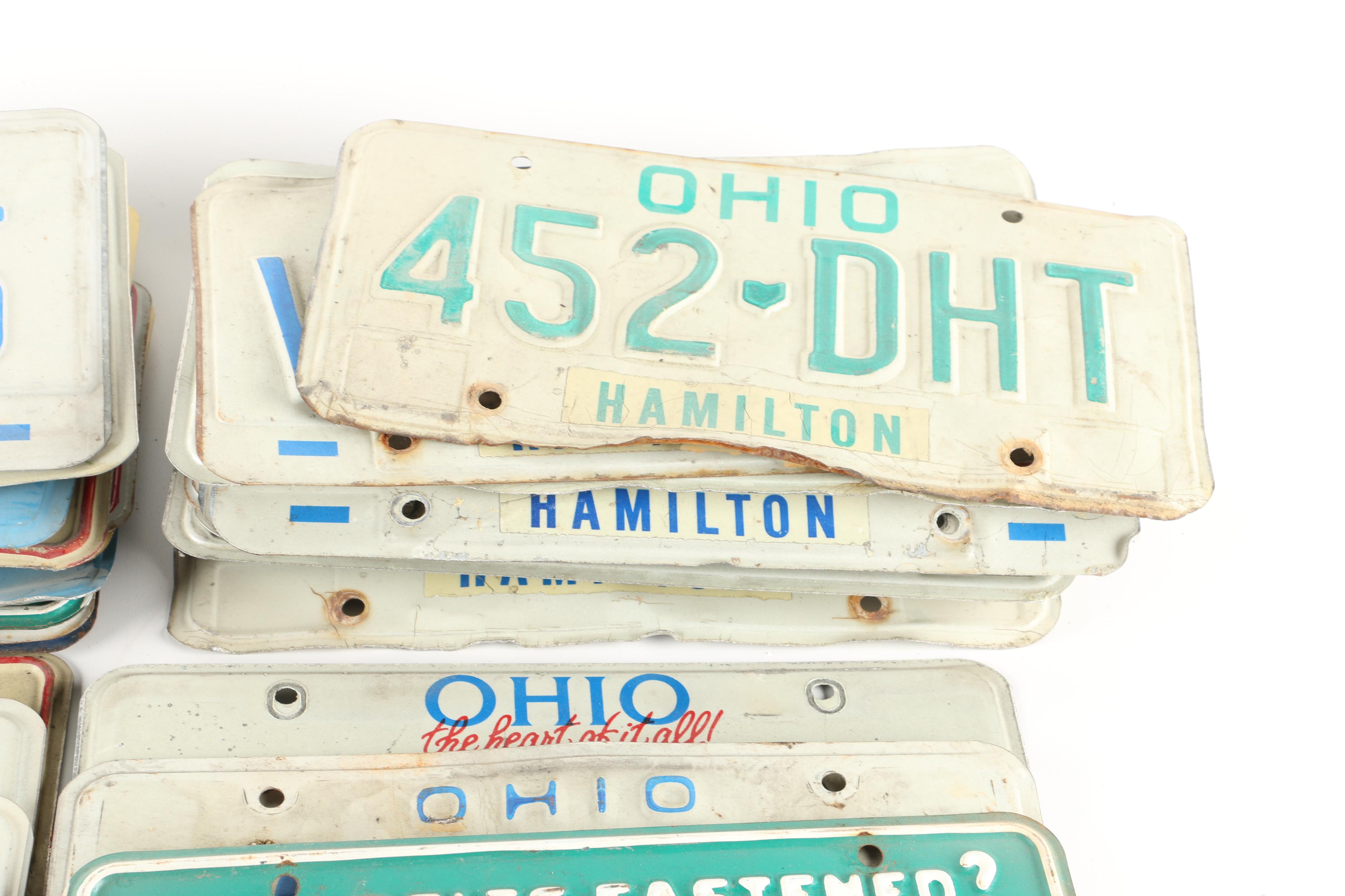 Fifty-Six Vintage and Contemporary Ohio License Plates
