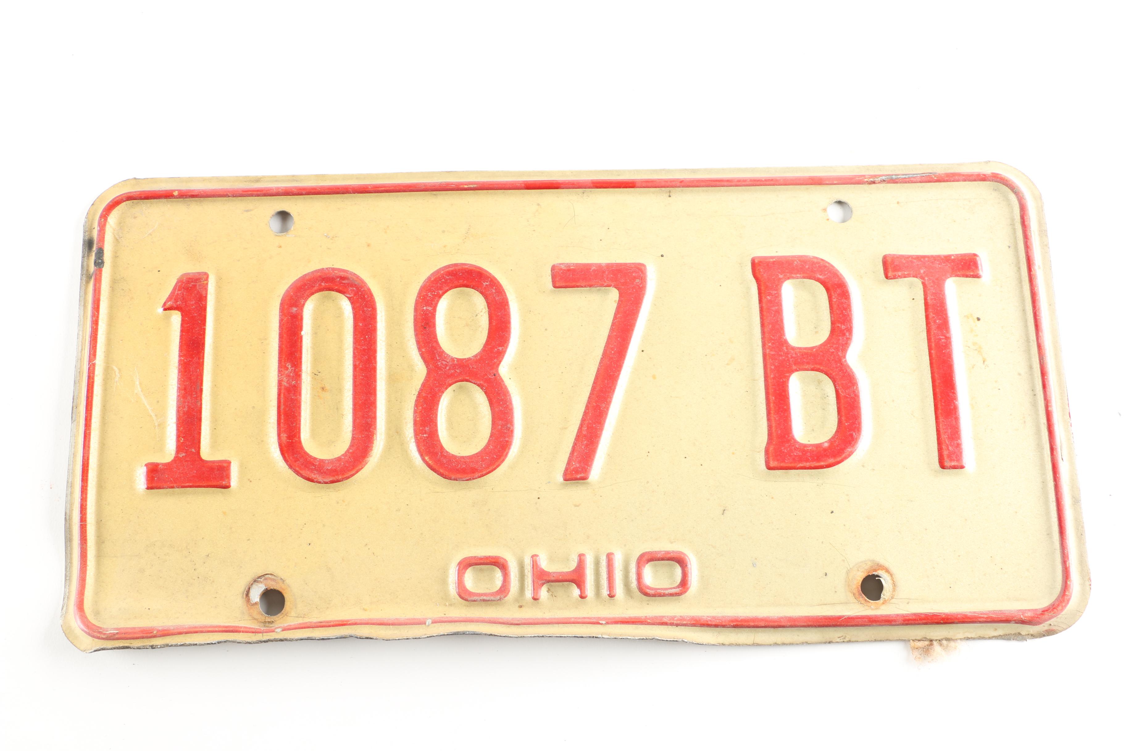 Fifty-Six Vintage and Contemporary Ohio License Plates