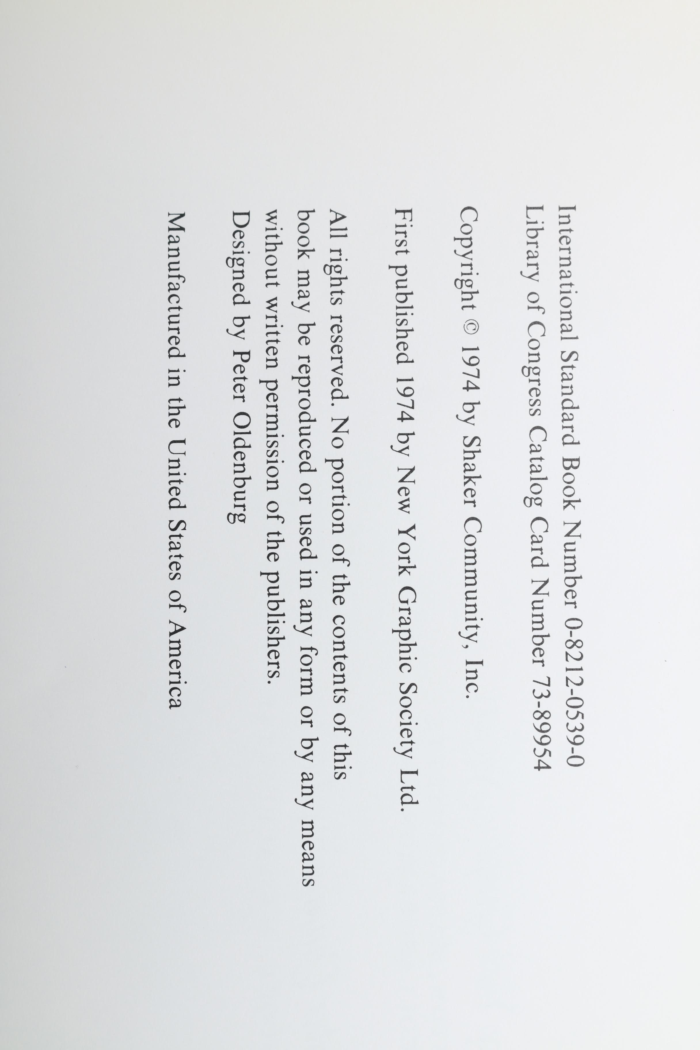 First Edition of "The Shaker Image" by Elmer R. Pearson, Julia Neal, and Walter Muir Whitehill