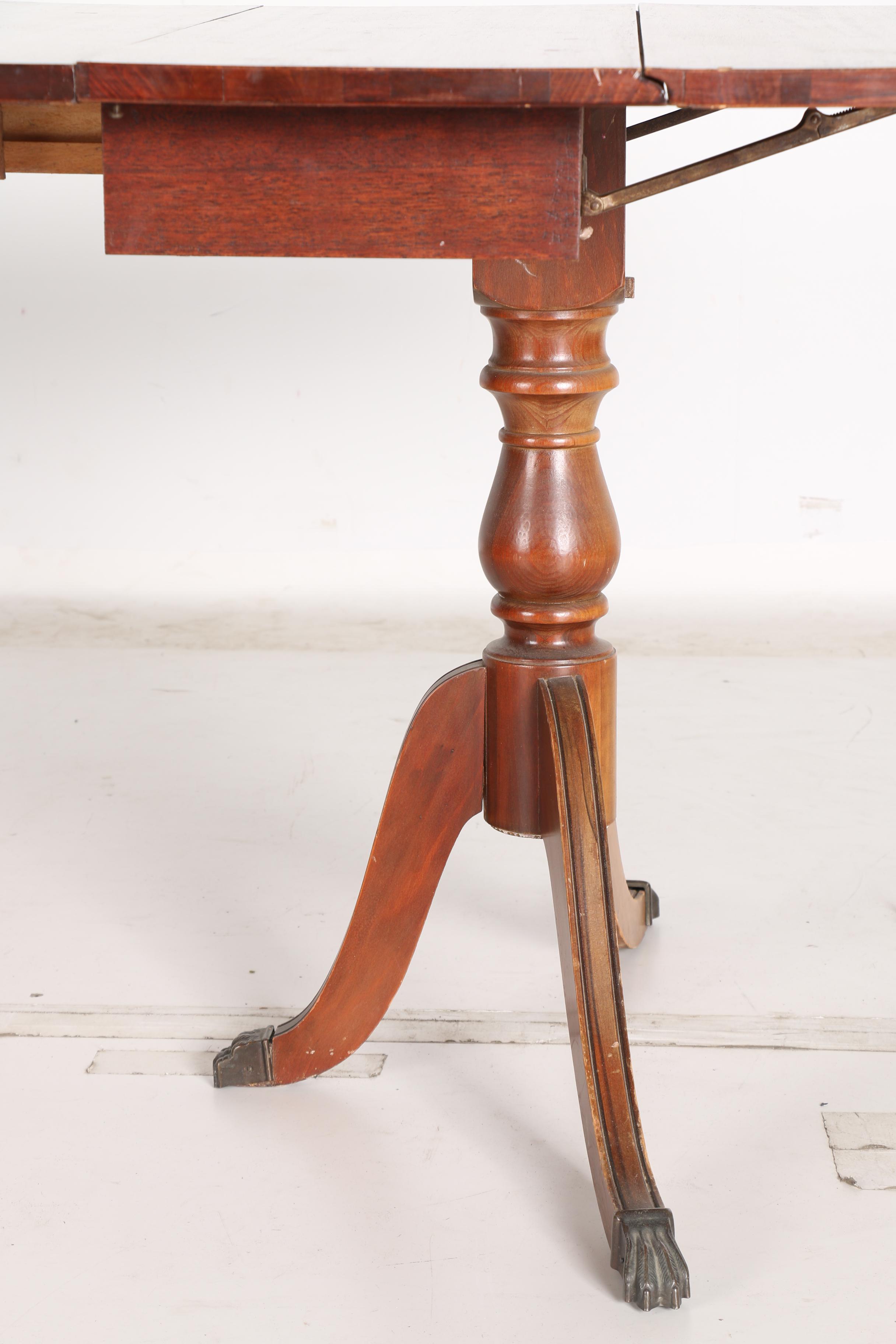 Vintage Duncan Phyfe Style Drop-Leaf Dining Table