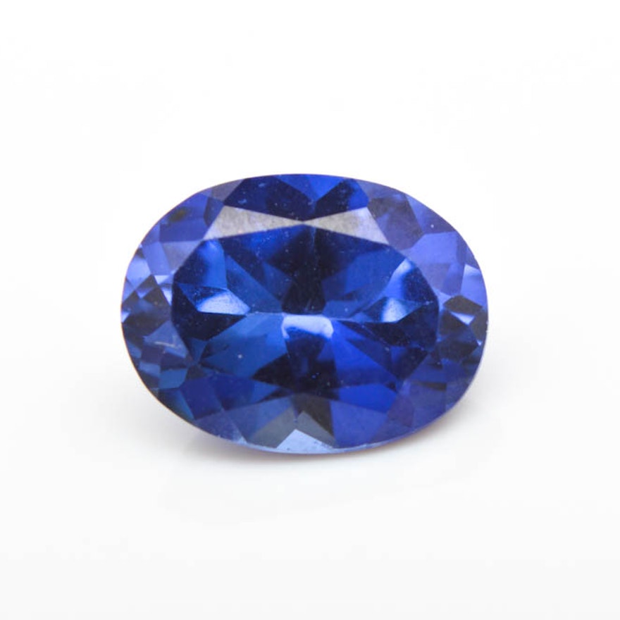 Loose 1.61 CTS Synthetic Blue Sapphire Gemstone