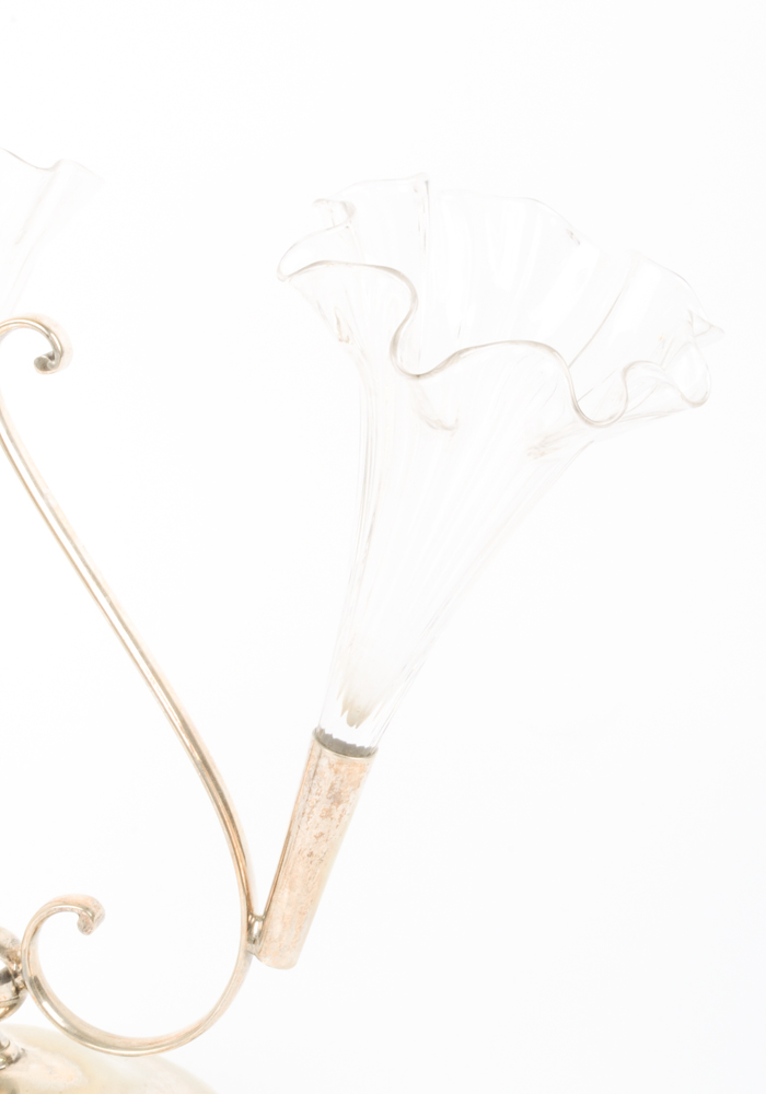 Glass and Silver Plate Epergne