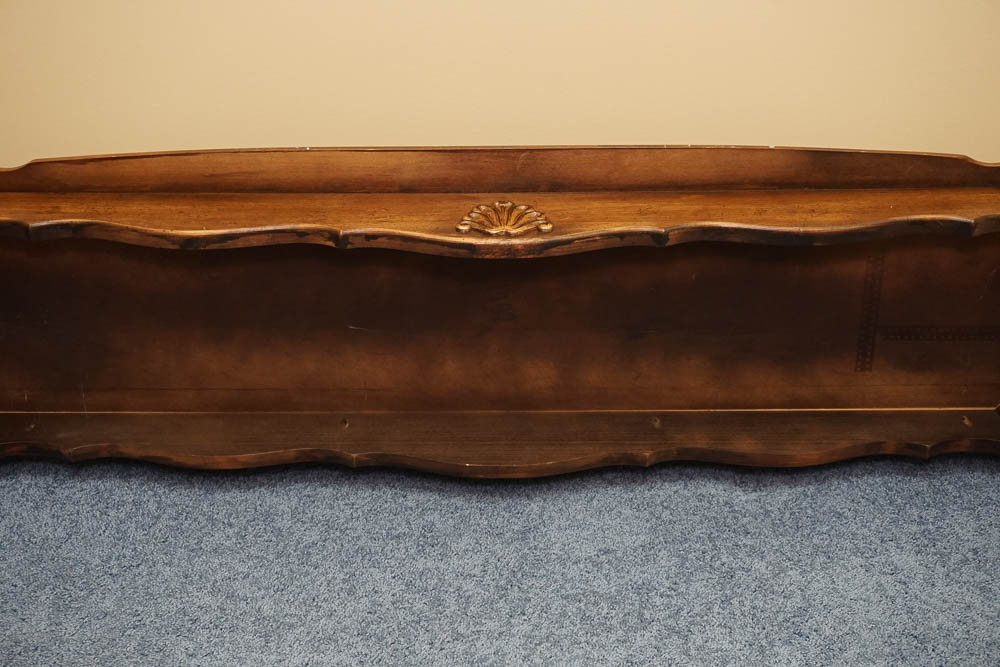 Vintage Queen Anne Style Oak Console Table