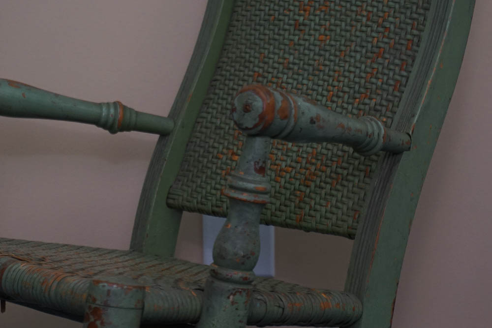 Antique Child's Rush Seat Rocking Chair