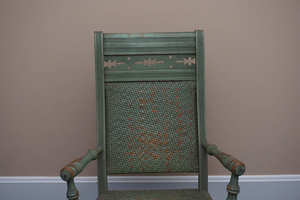 Antique Child's Rush Seat Rocking Chair