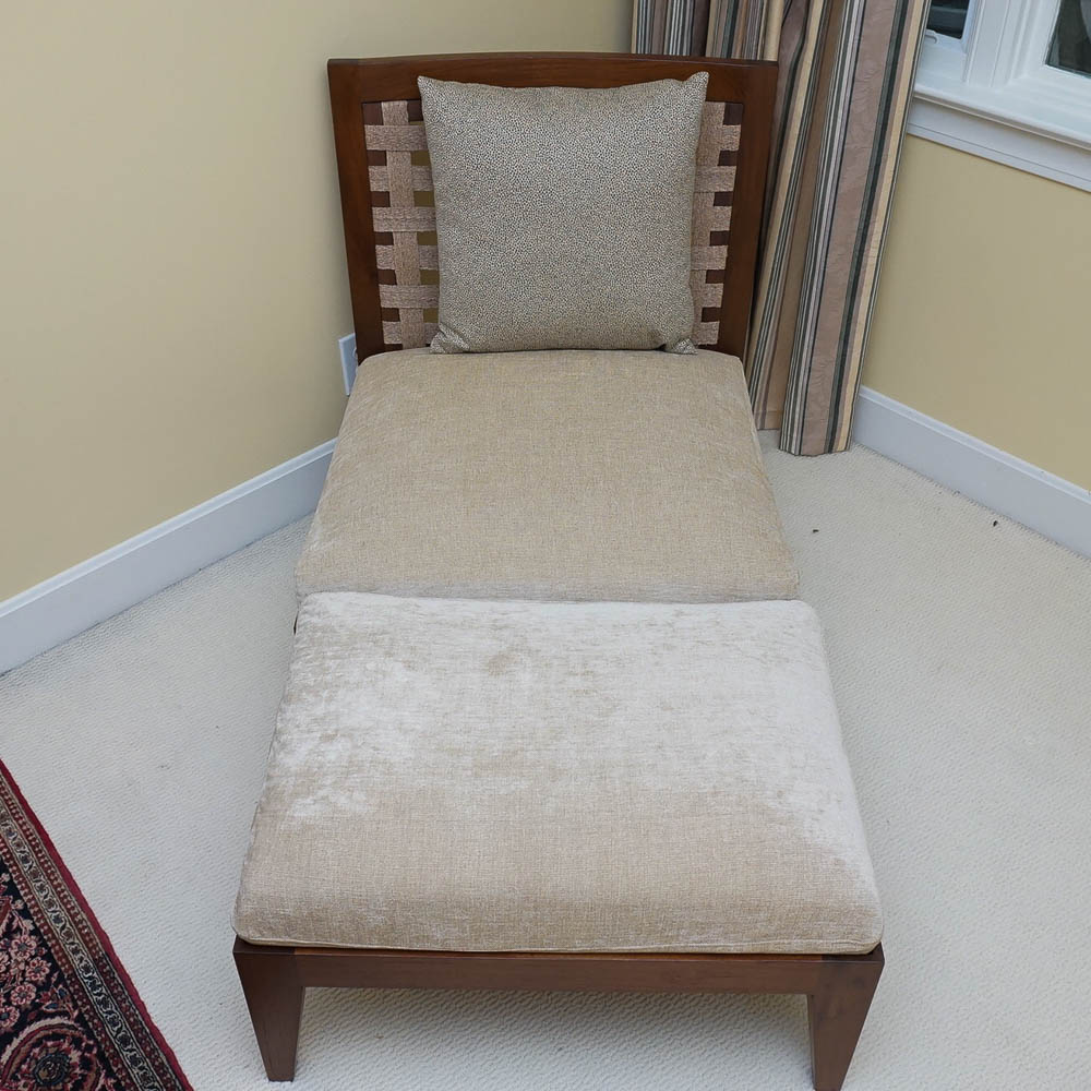 Modern Slant Back Chair With Ottoman