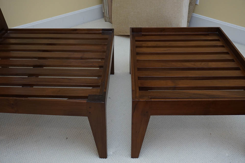 Modern Slant Back Chair With Ottoman