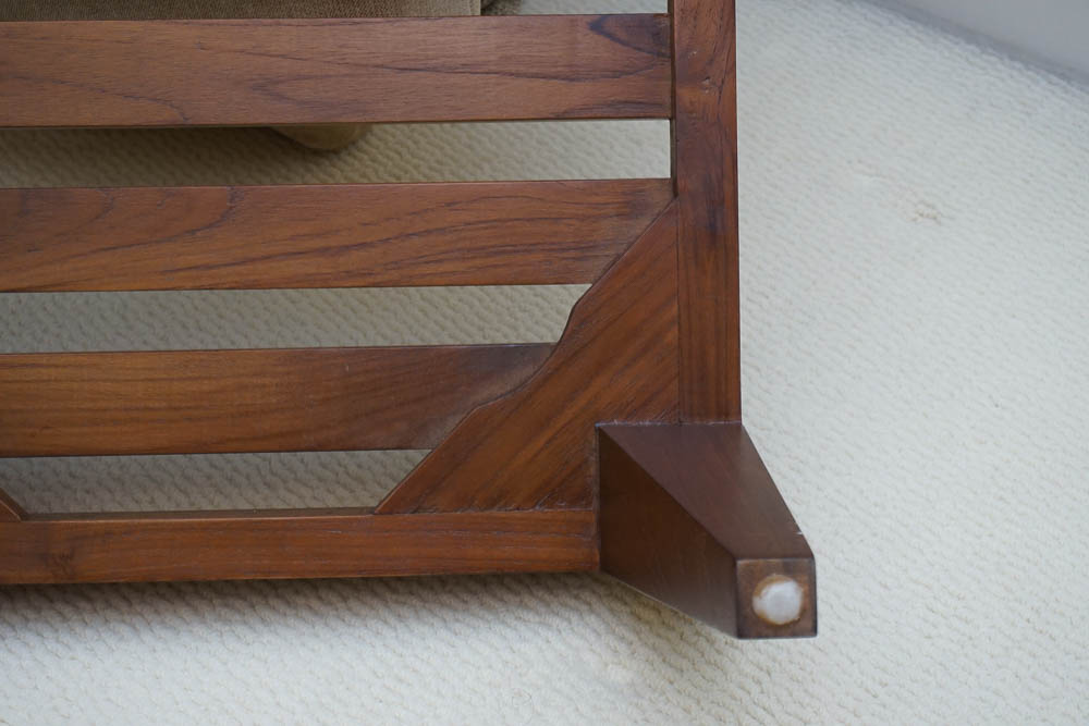 Modern Slant Back Chair With Ottoman