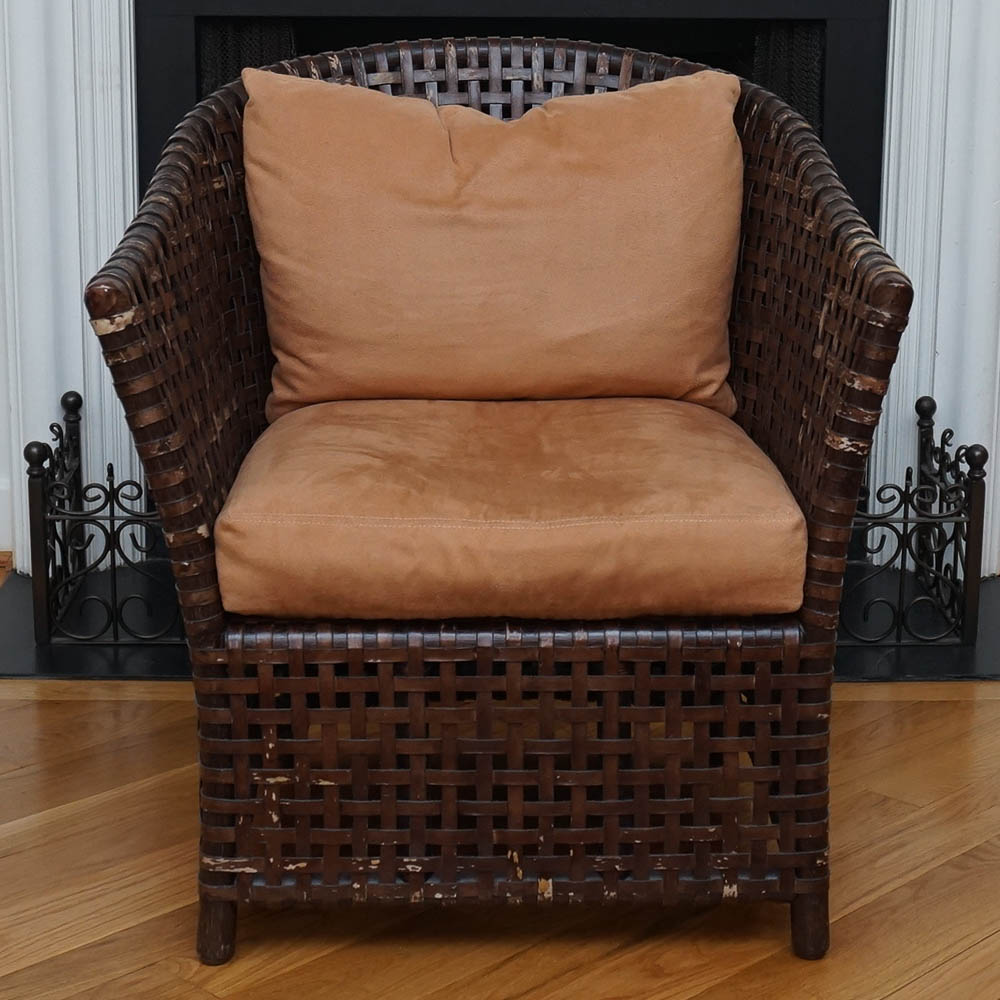 Contemporary Leather Cushion Barrel Seat