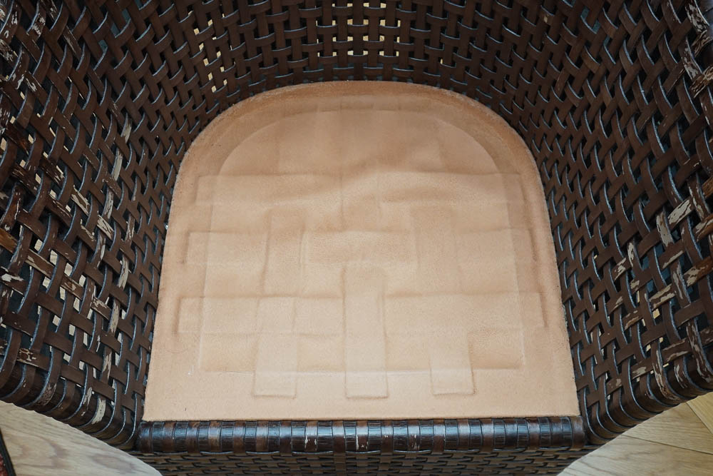 Contemporary Leather Cushion Barrel Seat