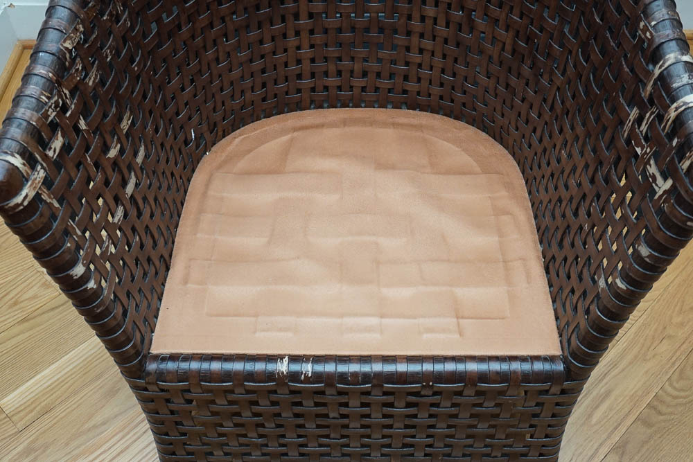 Woven Leather Barrel Chair