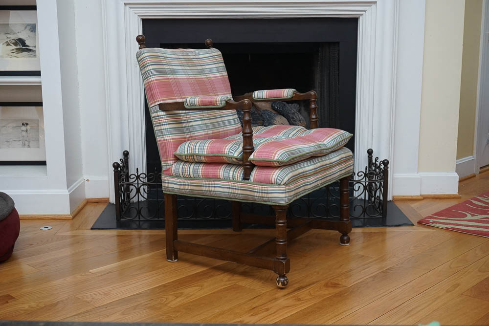 French Country Style Upholstered Arm Chairs