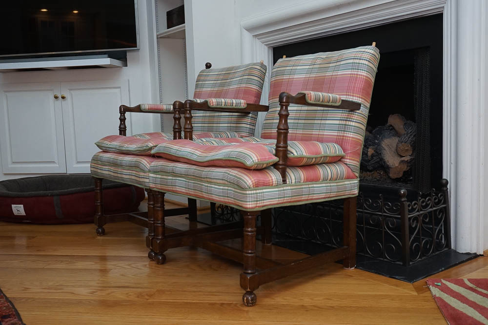Vintage William and Mary Style Arm Chairs