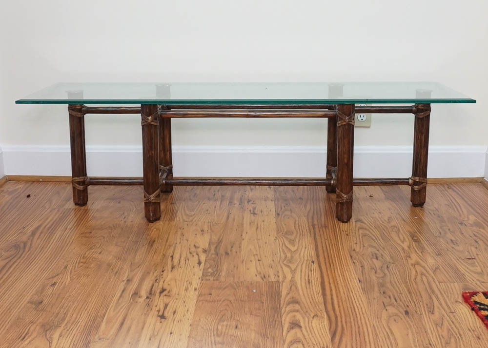 Bamboo and Glass Coffee Table