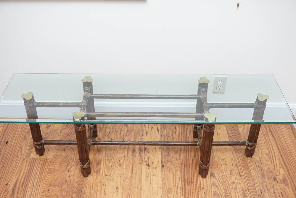 Bamboo and Glass Coffee Table