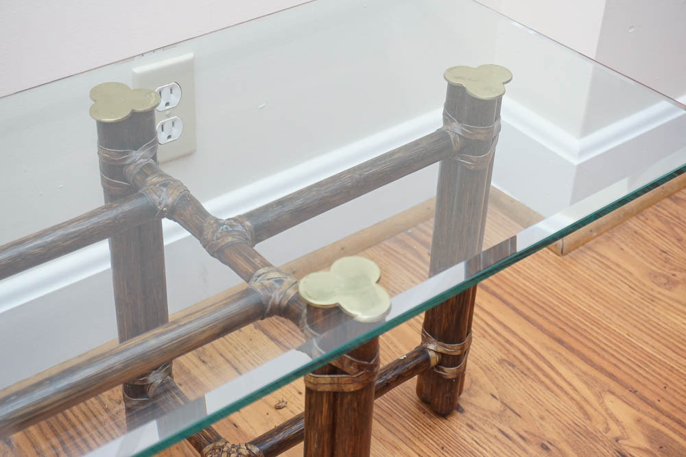 Bamboo and Glass Coffee Table