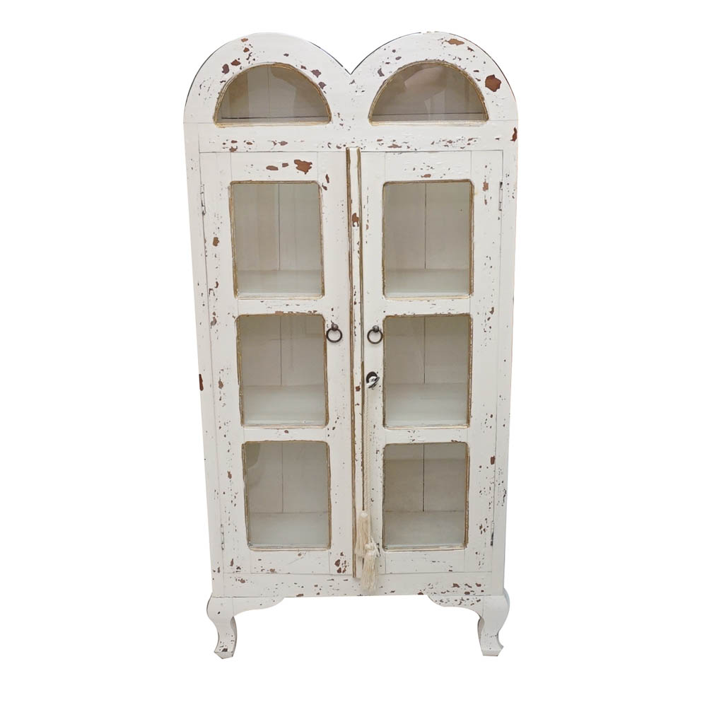 Painted Wood and Glass Display Cabinet