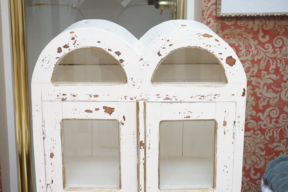 Painted Wood and Glass Display Cabinet