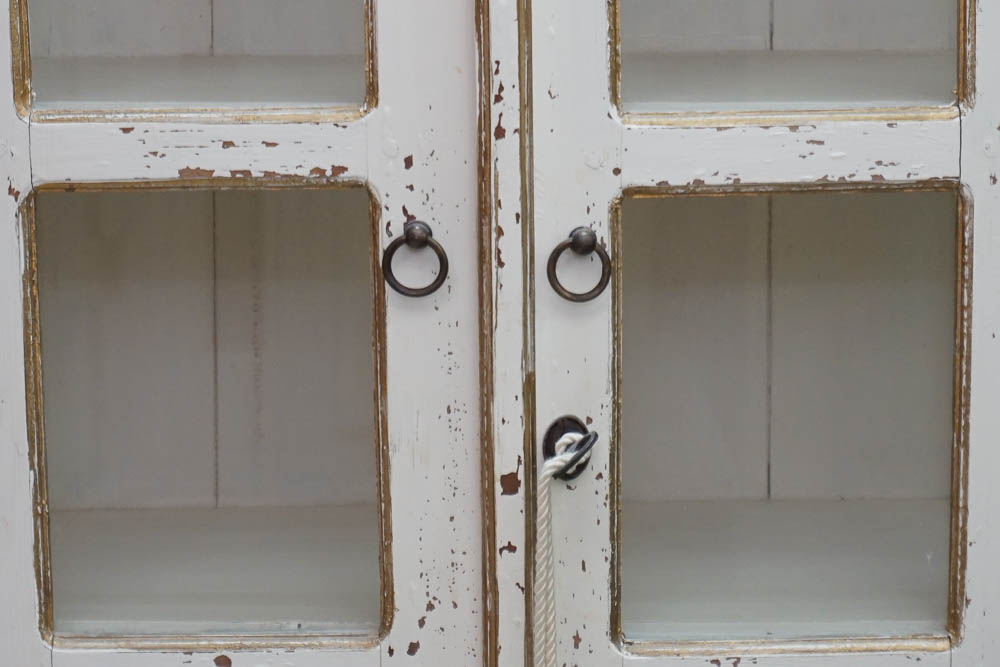 Painted Wood and Glass Display Cabinet