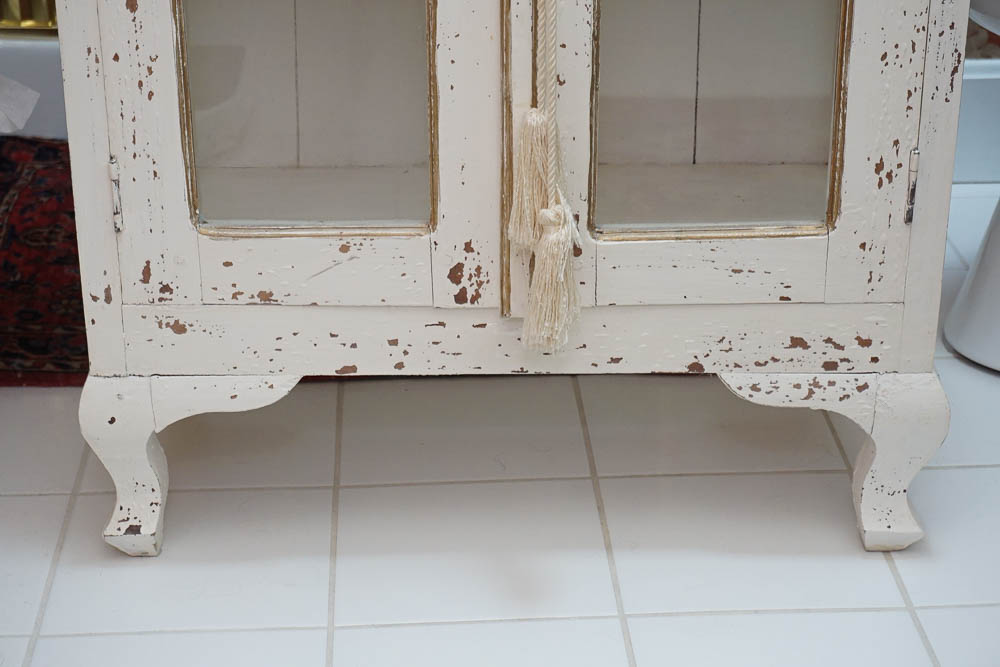 Painted Wood and Glass Display Cabinet