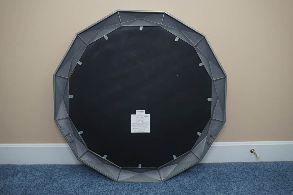 Wall Mirror With Faceted Style Frame